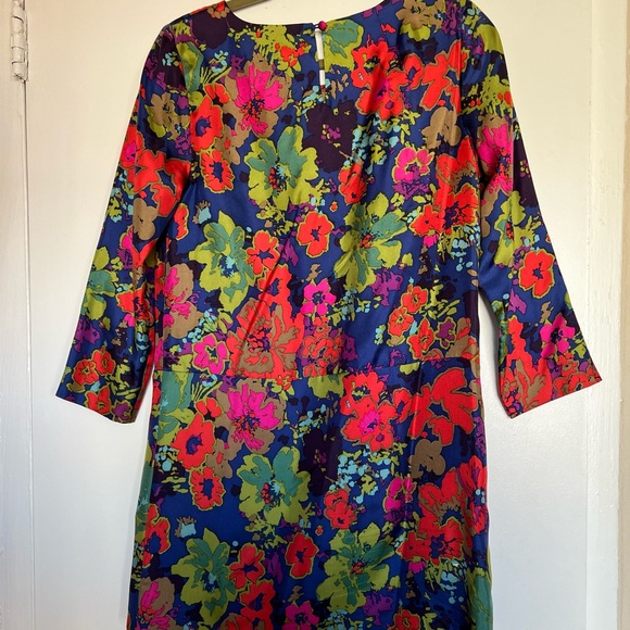 J. Crew Jules Ashbury Floral Silk Mini Shift Dress - Size 4 - Picture 2 of 7